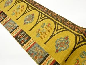 抽象草花模様織出し洒落袋帯